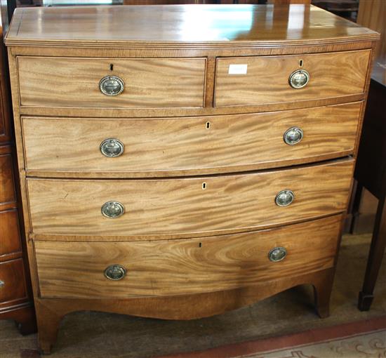 Regency mahogany bow front chest of drawers